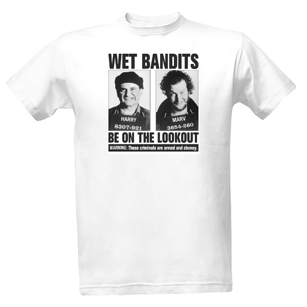 Tričko s potiskem Mokri bandite Sam doma 