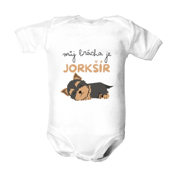 Dětské body  s potiskem Můj brácha je jorkšír